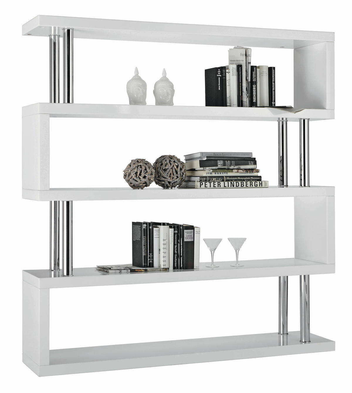 REGAL Weiß  - Weiß, Design, Holzwerkstoff/Metall (156/165/35cm) - Xora