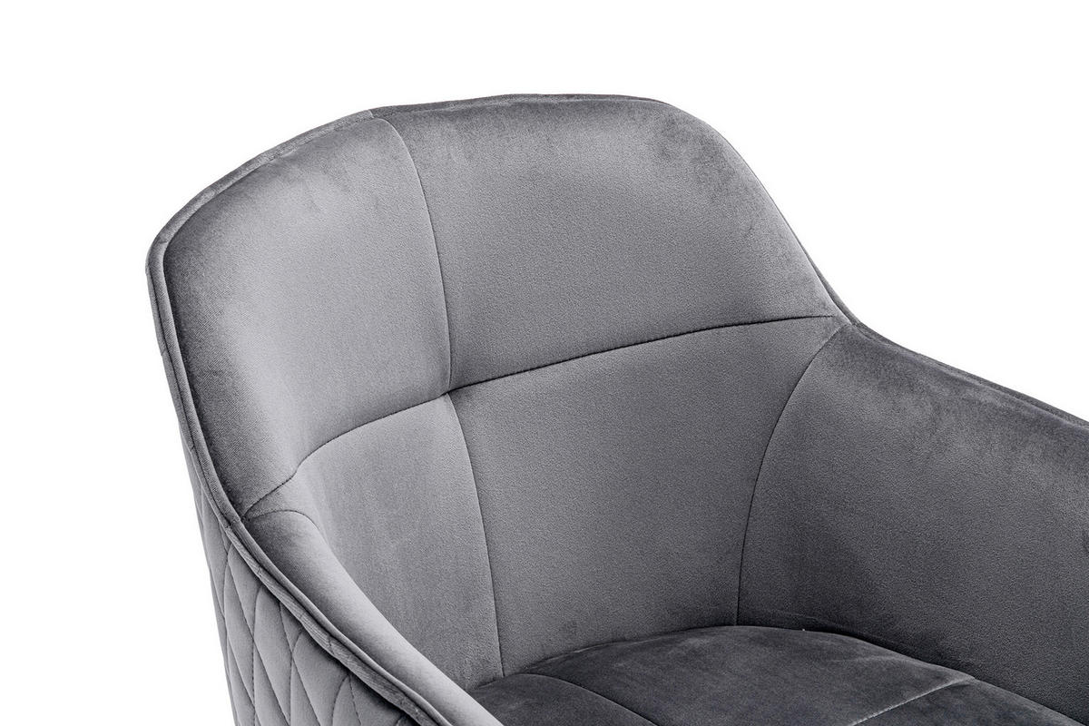 DREHSTUHL  in Samt Grau  - Schwarz/Grau, MODERN, Textil/Metall (59/83/60cm) - Livetastic