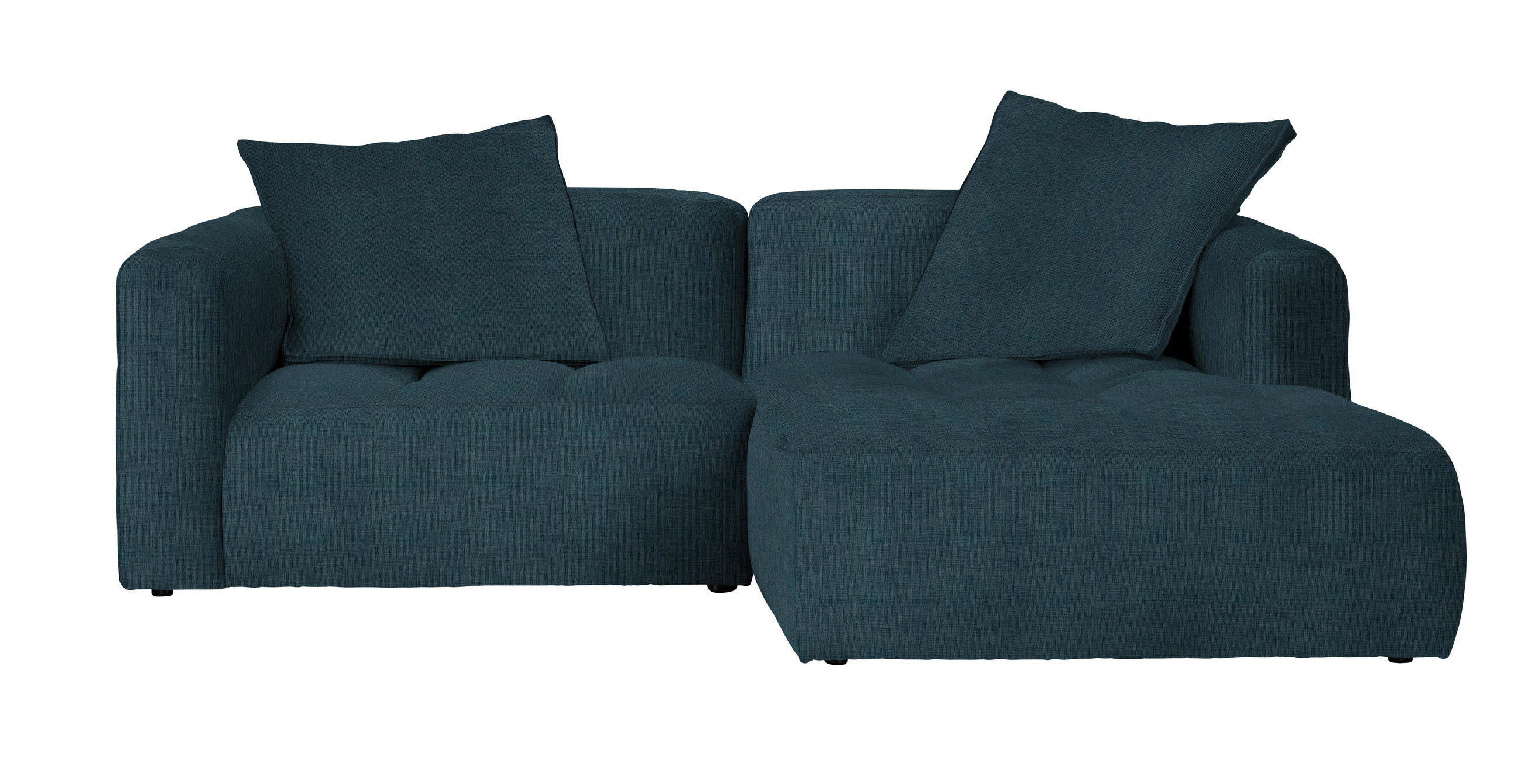ECKSOFA Blau Chenille  - Blau/Schwarz, LIFESTYLE, Kunststoff/Textil (240/173cm) - Stylife