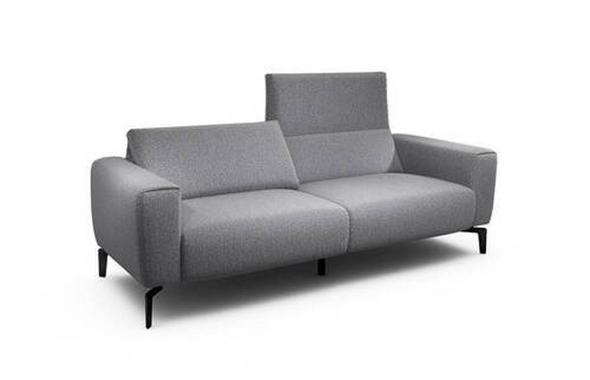 2,5-SITZER in Chenille Anthrazit  - Anthrazit/Schwarz, Design, Textil/Metall (220/86/86-94cm) - SENSOO