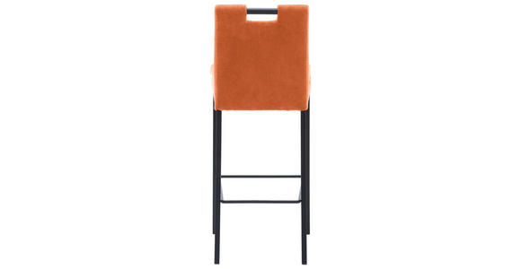 BARHOCKER Webstoff Orange, Schwarz Eisen  - Schwarz/Orange, Design, Textil/Metall (42/102/52cm) - Cantus