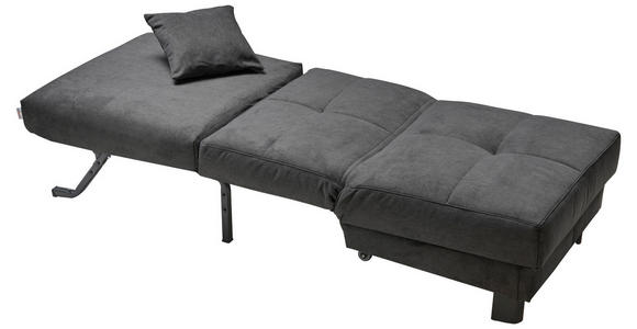 SCHLAFSESSEL Mikrovelours Schwarz - Schwarz, KONVENTIONELL, Textil/Metall (85/85/100cm) - Carryhome