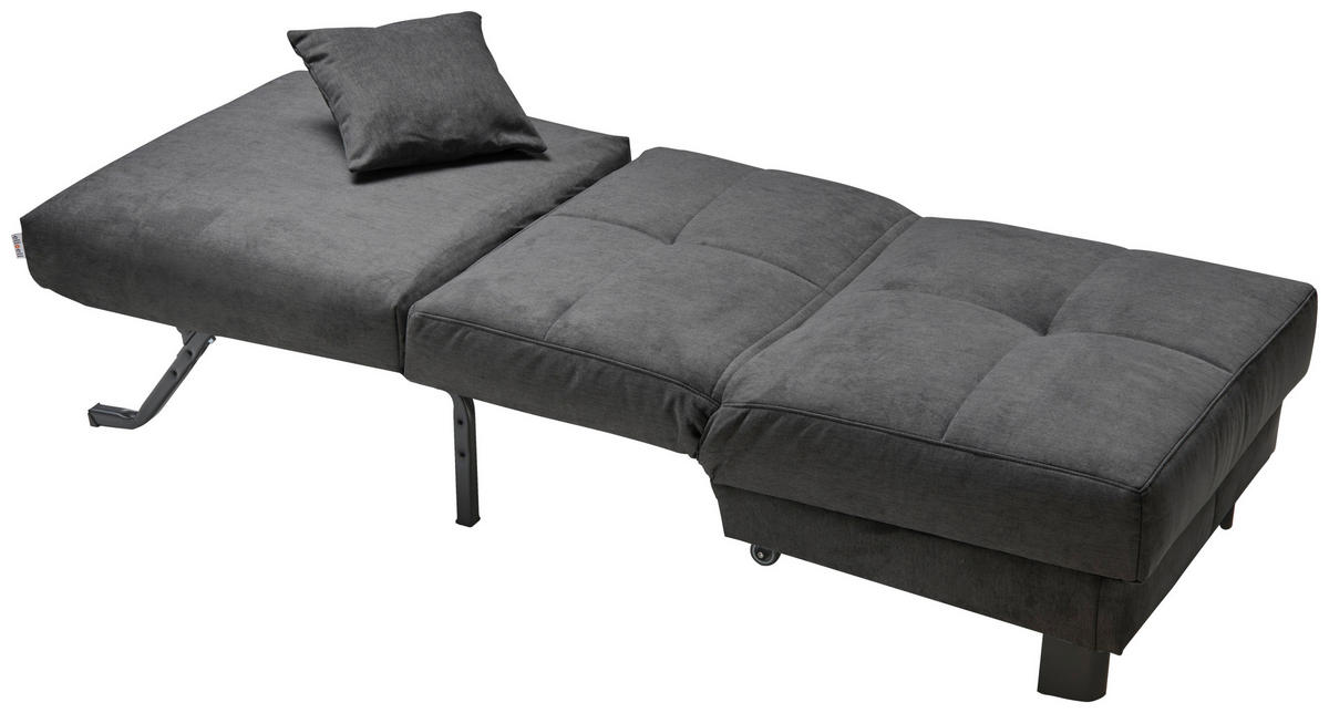 SCHLAFSESSEL Mikrovelours Schwarz    - Schwarz, KONVENTIONELL, Textil/Metall (85/85/100cm) - Carryhome