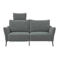 3-SITZER-SOFA Chenille Dunkelgrau  - Dunkelgrau/Schwarz, Konventionell, Textil/Metall (184/90/92cm) - Elegando