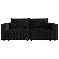 SCHLAFSOFA Cord Anthrazit  inkl. Zierkissen, Bettkasten, Schlaffunktion  - Anthrazit/Schwarz, MODERN, Kunststoff/Textil (250/68/104cm) - Xora