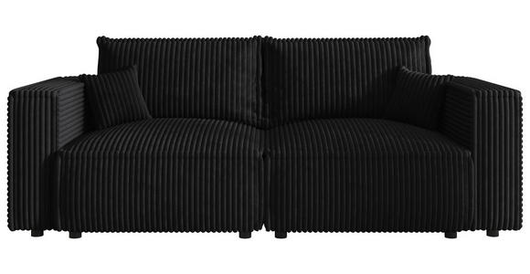 SCHLAFSOFA Cord Anthrazit  inkl. Zierkissen, Bettkasten, Schlaffunktion  - Anthrazit/Schwarz, MODERN, Kunststoff/Textil (250/68/104cm) - Xora