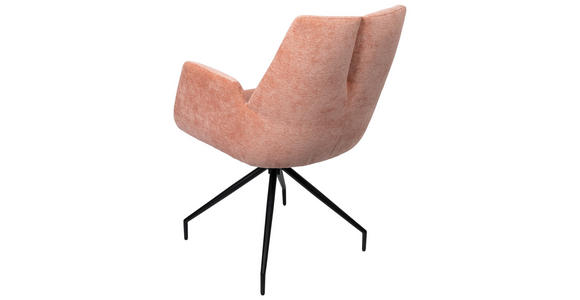 ARMLEHNSTUHL  in Schmiedeeisen Webstoff  - Schwarz/Rosa, Design, Textil/Metall (58/89,5/64cm) - Novel