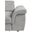 ECKSOFA Hellgrau Flachgewebe Bettkasten, Schlaffunktion, Rücken echt, Liegefläche im Originalstoff  - Hellgrau/Schwarz, KONVENTIONELL, Kunststoff/Textil (235/280cm) - Carryhome