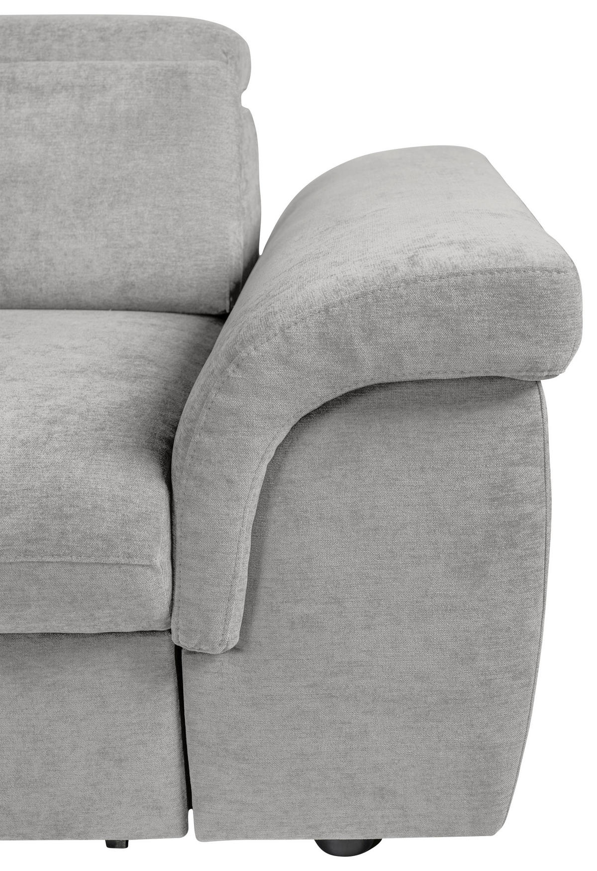 ECKSOFA Hellgrau Flachgewebe  - Hellgrau/Schwarz, KONVENTIONELL, Kunststoff/Textil (235/280cm) - Carryhome