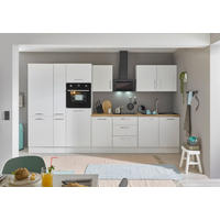 KÜCHENBLOCK 360 cm   in Weiß, Eiche Artisan  - Chromfarben/Weiß, Basics, Holzwerkstoff/Metall (360cm) - MID.YOU