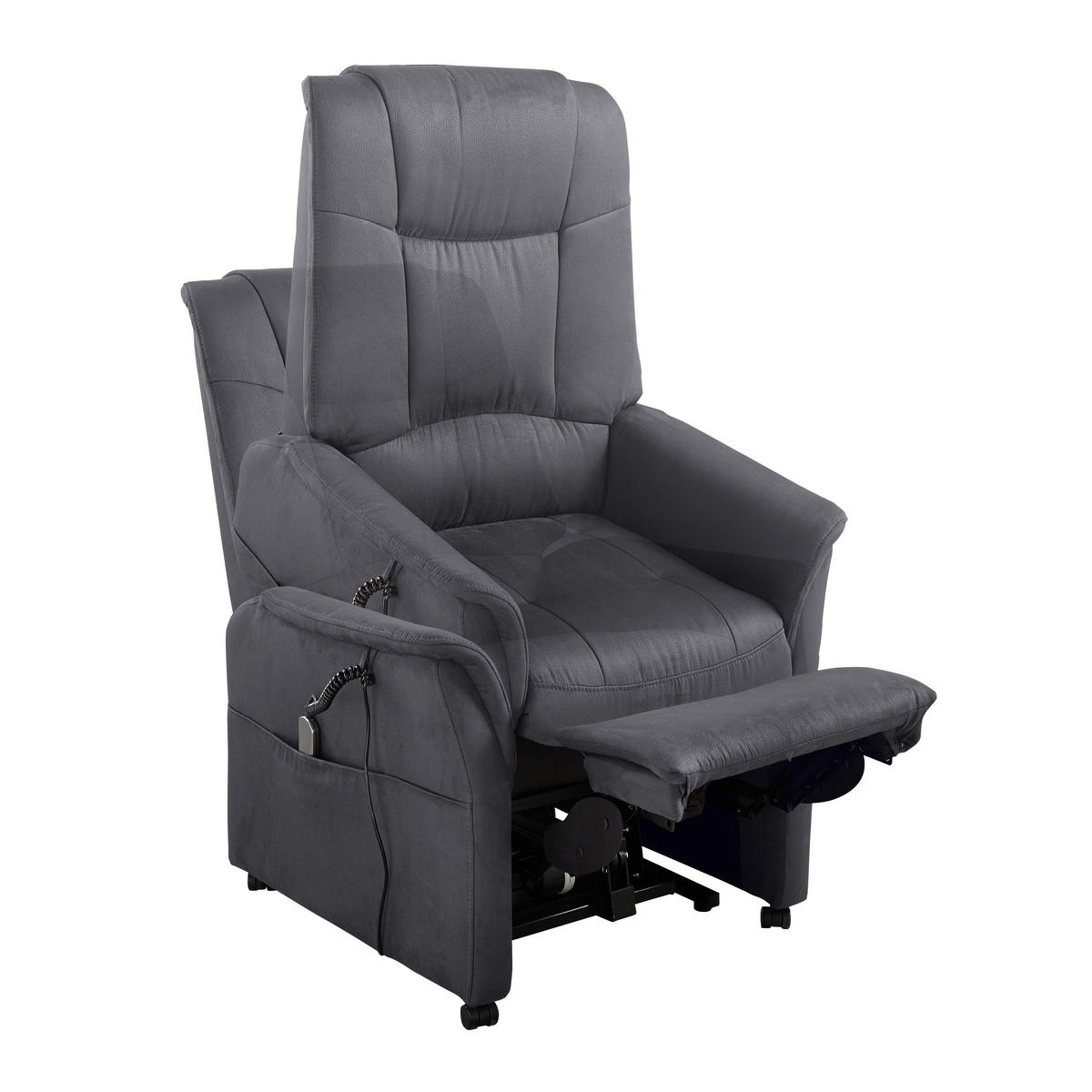 TELEVIZNÍ KŘESLO, dřevo, kov, textil, antracitová - černá/antracitová, Konvenční, kov/dřevo (77/109-85/87-158cm) - Cantus