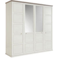 DREHTÜRENSCHRANK 205/209/60 cm 4-türig  - Weiß/Grau, LIFESTYLE, Glas/Holzwerkstoff (205/209/60cm) - Hom`in