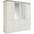 DREHTÜRENSCHRANK 205/209/60 cm 4-türig  - Weiß/Grau, LIFESTYLE, Glas/Holzwerkstoff (205/209/60cm) - Hom`in