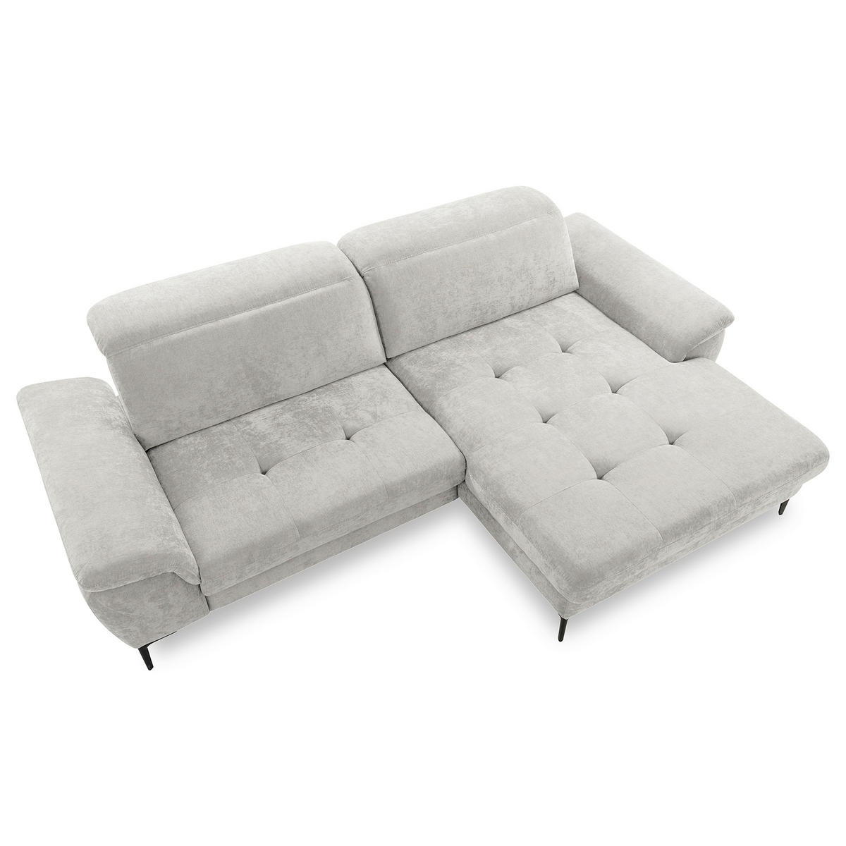 ECKSOFA  Webstoff Grau  - Schwarz/Grau, Design, Textil/Metall (268/195cm) - Livetastic