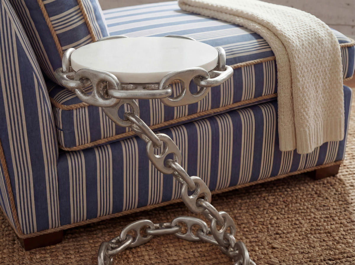 BEISTELLTISCH Silberfarben rund  - Silberfarben, Design, Stein/Metall (31/51/31cm) - Livetastic