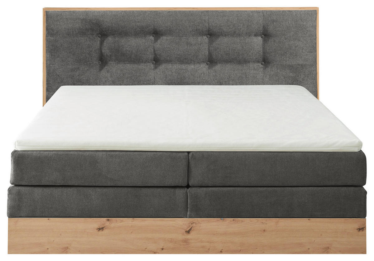 KONTINENTALSÄNG 180/200 cm  i antracit  - antracit, Modern, trämaterial/trä (180/200cm) - Livetastic