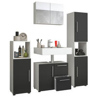 BADEZIMMER  in 120 cm  - Schwarz/Weiß, KONVENTIONELL, Holzwerkstoff (120cm) - MID.YOU