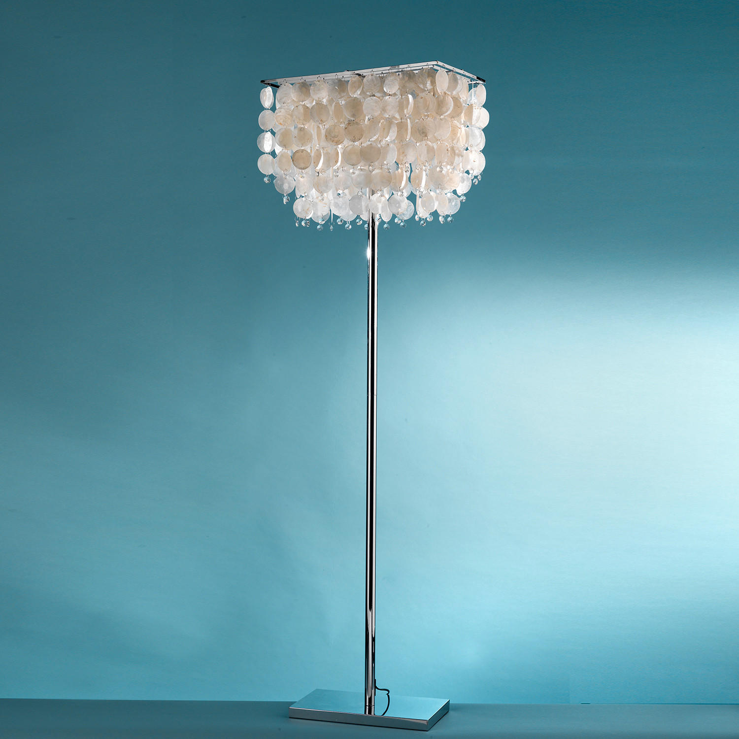 STEHLEUCHTE 30/50/155 cm    - Chromfarben/Hellgrau, Basics, Naturmaterialien/Kunststoff (30/50/155cm)