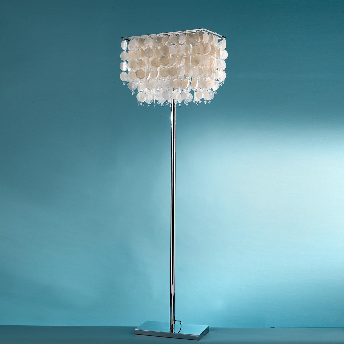 STEHLEUCHTE 30/50/155 cm    - Chromfarben/Hellgrau, Basics, Naturmaterialien/Kunststoff (30/50/155cm)