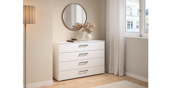 KOMMODE , 120/81/42 cm, 4 Schublade(n)  - Edelstahlfarben/Alufarben, Basics, Holzwerkstoff/Kunststoff (120/81/42cm) - Xora