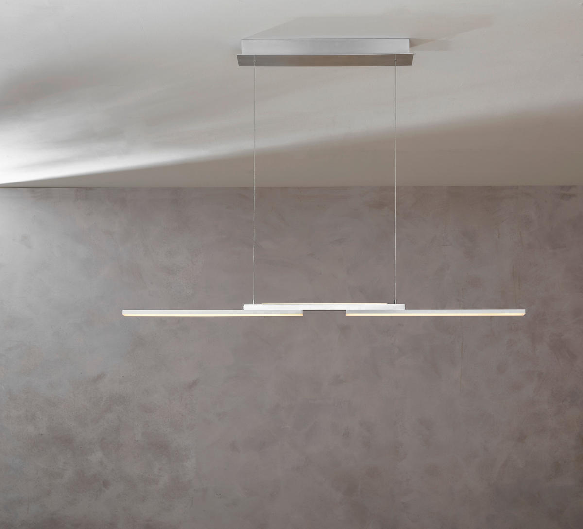 LED-HÄNGELEUCHTE 130/13/150 cm    - Nickelfarben, Design, Metall (130/13/150cm) - Hell
