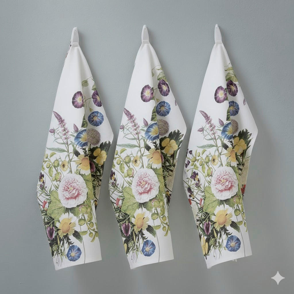 XXXLutz Geschirrtuch-Set Flower Garden JL Mehrfarbig 50x70 cm