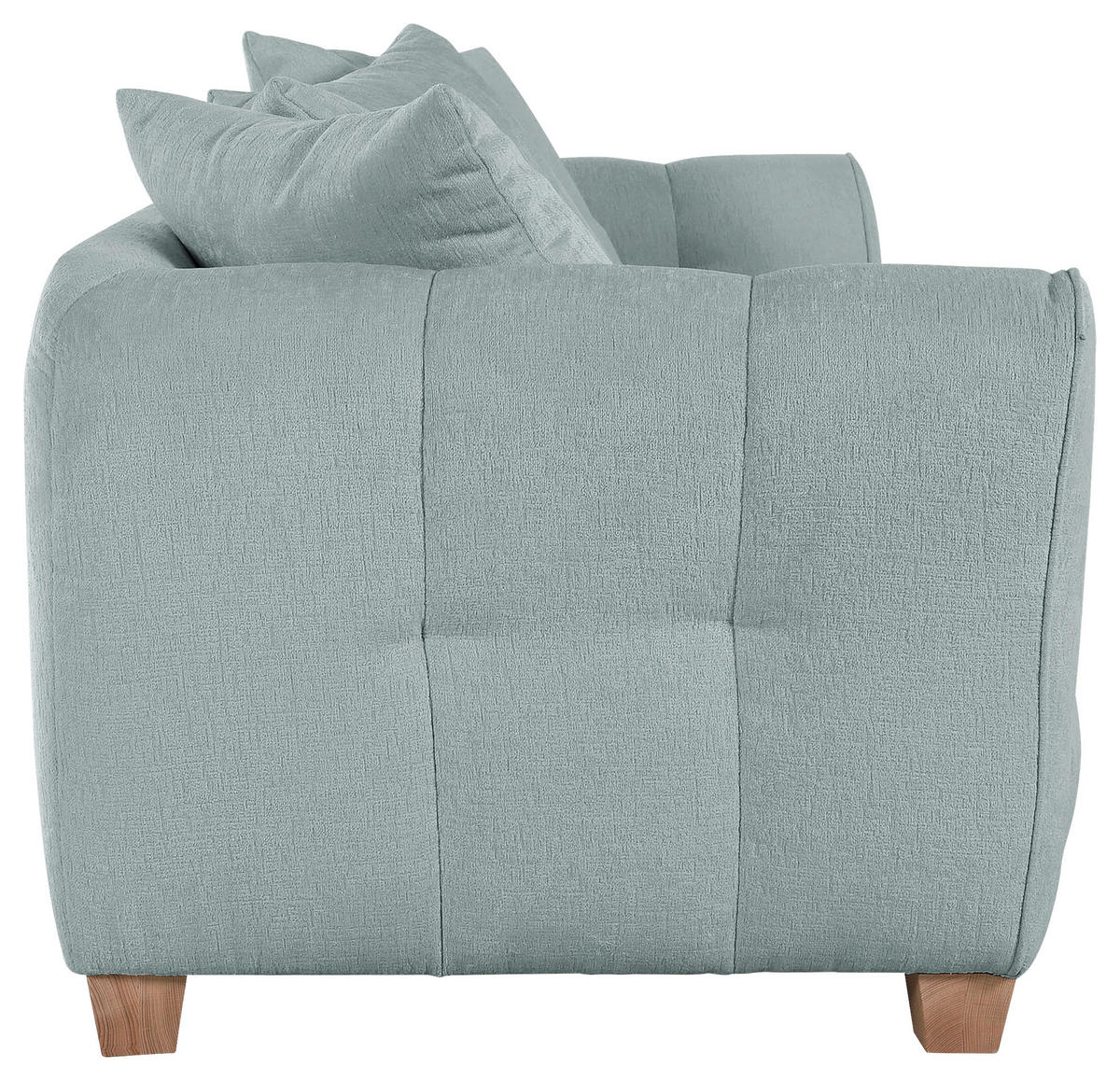 2-SITZER-SOFA Chenille Hellblau  - Naturfarben/Hellblau, KONVENTIONELL, Holz/Textil (185/72/95cm) - Milino