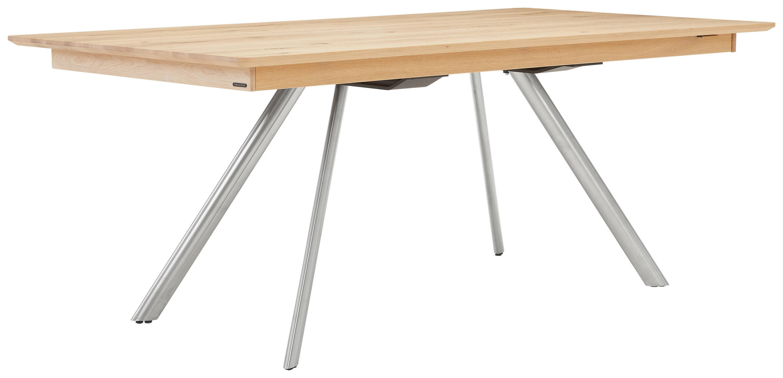 ESSTISCH 190/100/75 cm Echtholz  Holz in verschiedenen Größen erhältlich, in verschiedenen Holzarten erhältlich, Variantenauswahl rechteckig Edelstahlfarben, Wildeiche  - Wildeiche/Edelstahlfarben, Design, Holz/Metall (190/100/75cm) - Venjakob