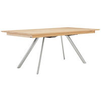 ESSTISCH Holz 190/100/75 cm  - Wildeiche/Edelstahlfarben, Design, Holz/Metall (190/100/75cm) - Venjakob