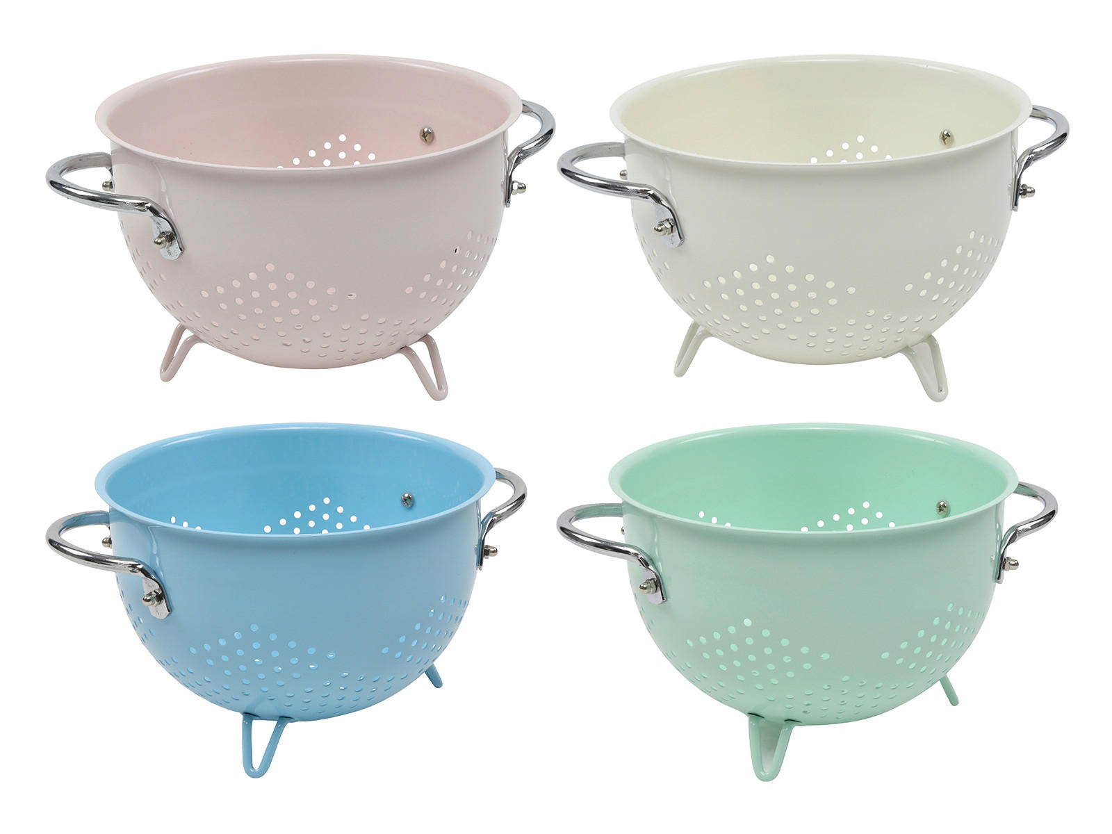 KUHINJSKO CJEDILO  - zelena/ružičasta, Basics, metal (20/14cm)