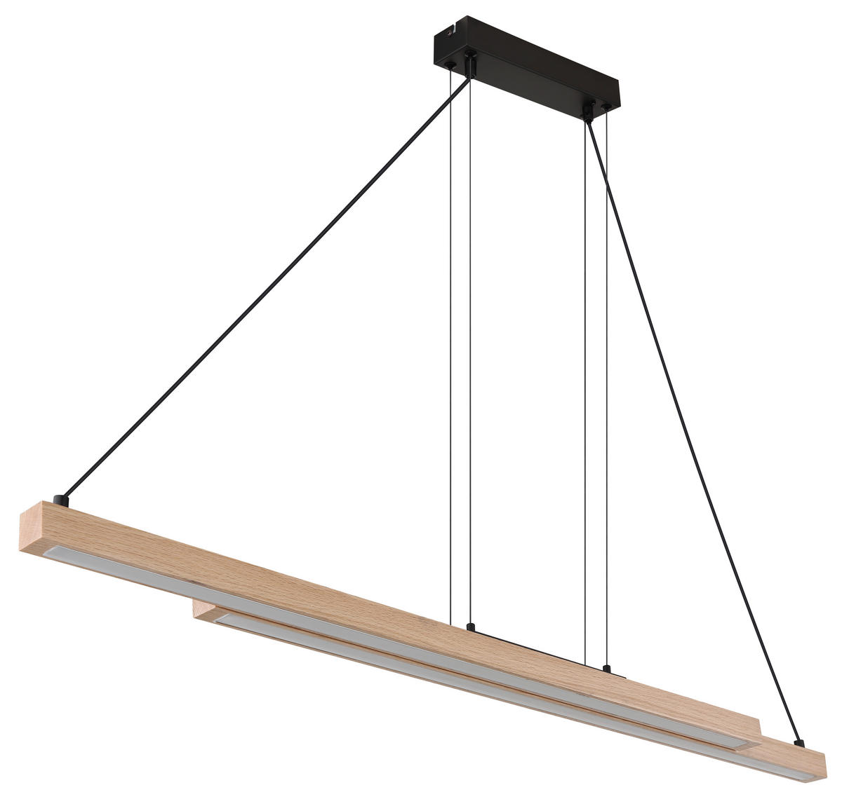 LED-HÄNGELEUCHTE 171/7/120 cm    - Dunkelbraun/Schwarz, Design, Kunststoff/Metall (171/7/120cm) - Globo