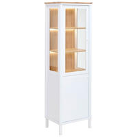 VITRINE in Weiß, Eiche Artisan  - Weiß/Eiche Artisan, ROMANTIK / LANDHAUS, Holzwerkstoff/Metall (62,9/198,4/47,2cm) - home24