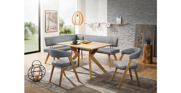 ECKBANK 160/170 cm  in Hellgrau, Wildeiche  - Wildeiche/Eichefarben, Design, Holz/Textil (160/170cm) - Venda