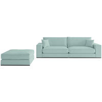 SITZGARNITUR in Webstoff Türkis  - Türkis/Schwarz, Design, Holz/Textil (278/85/103cm) - Livetastic