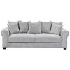 SCHLAFSOFA Cord Hellgrau  - Hellgrau/Schwarz, KONVENTIONELL, Kunststoff/Textil (247/95/125cm) - Hom`in