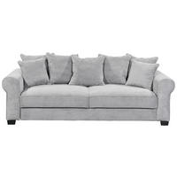 SCHLAFSOFA  mit Stoffauswahl, Liegefunktion, Rücken echt Cord Hellgrau  - Hellgrau/Schwarz, KONVENTIONELL, Kunststoff/Textil (247/95/125cm) - Hom`in