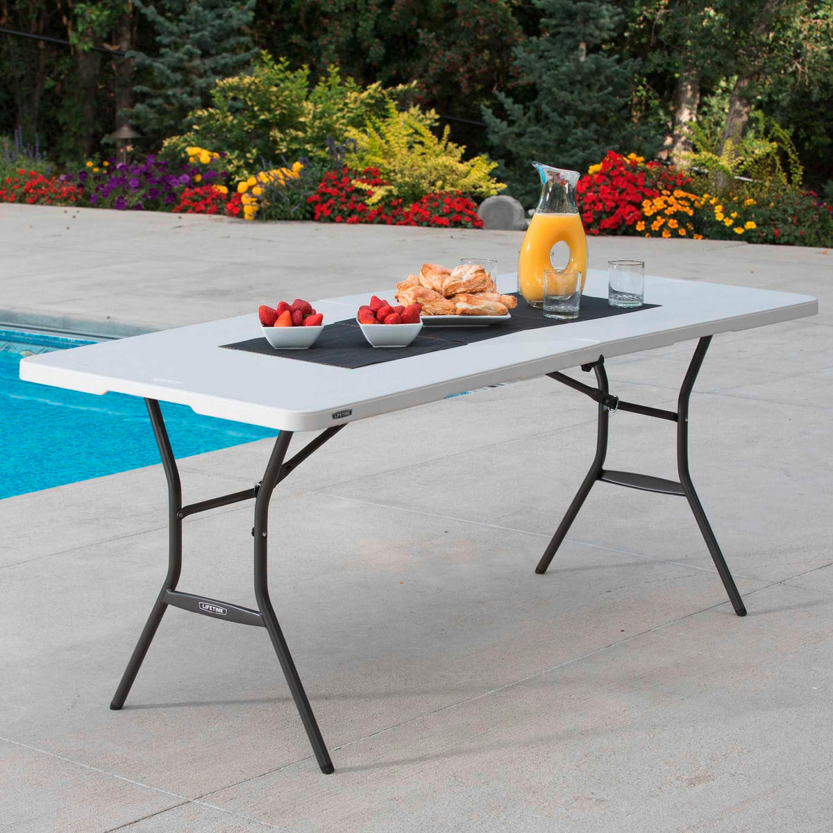 GARTENKLAPPTISCH 183/76/74 cm  - Weiß, KONVENTIONELL, Kunststoff (183/76/74cm)