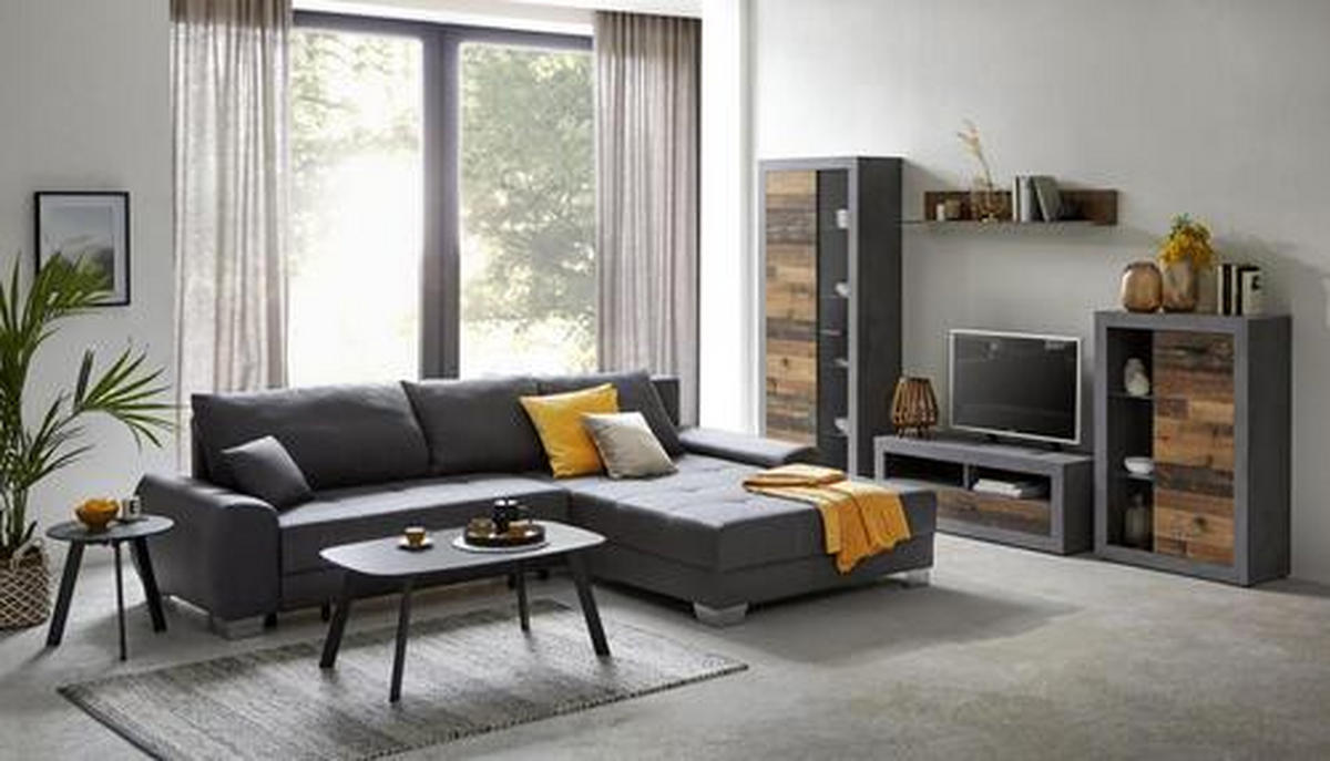 REGAL ZA DNEVNI BORAVAK antracit, braon   - braon/crna, Trendi, staklo/pločasti materijal (304/189/40cm) - Ti'me