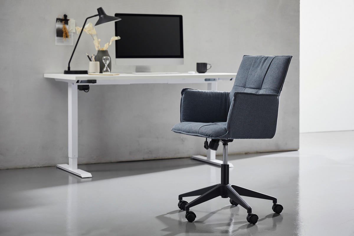 SCAUN ROTATIV  microfibră negru, gri  - negru/gri, Modern, plastic/textil (60/79-90/63cm) - Livetastic