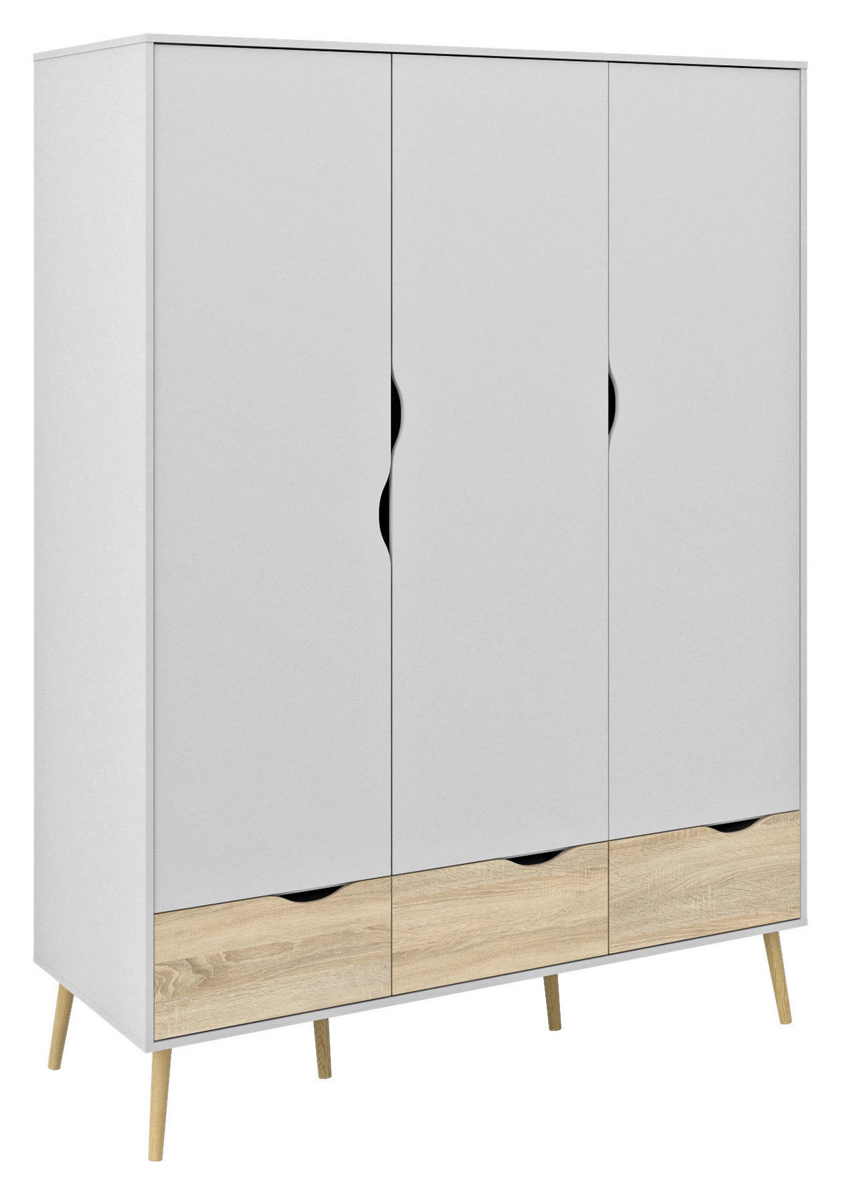 GARDEROB 147,2/200,1/58,1 cm 2-dörrar - vit/ekfärgad, Design, trämaterial (147,2/200,1/58,1cm) - Best Price