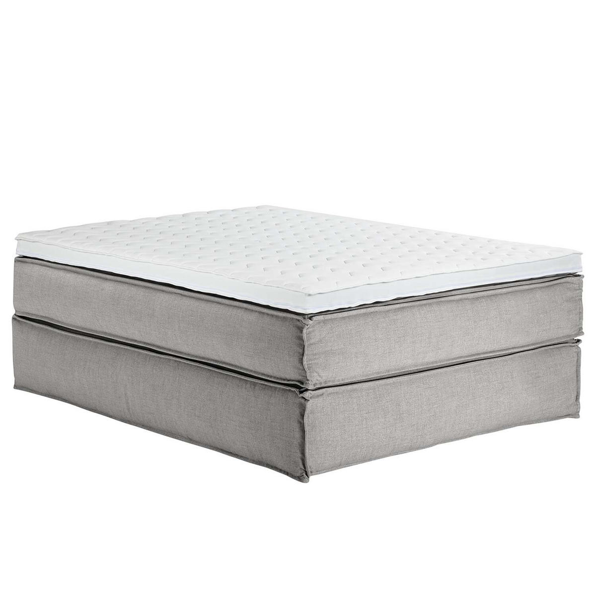 BOXSPRINGBETT 160/220 cm  in Hellgrau  - Hellgrau/Schwarz, Design, Textil (160/220cm) - home24