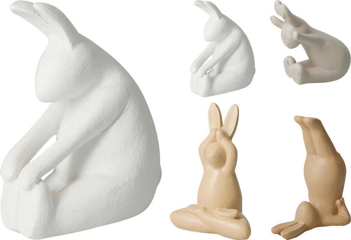 DEKOR NYÚL - világosszürke/sötétbarna, Basics, kő (11cm)