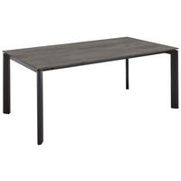 ESSTISCH Schieferfarben, Schwarz rechteckig  ausziehbar, in verschiedenen Holzdekoren erhältlich  - Schieferfarben/Schwarz, Basics, Holzwerkstoff/Metall (180-280/95/76cm) - Celina Home