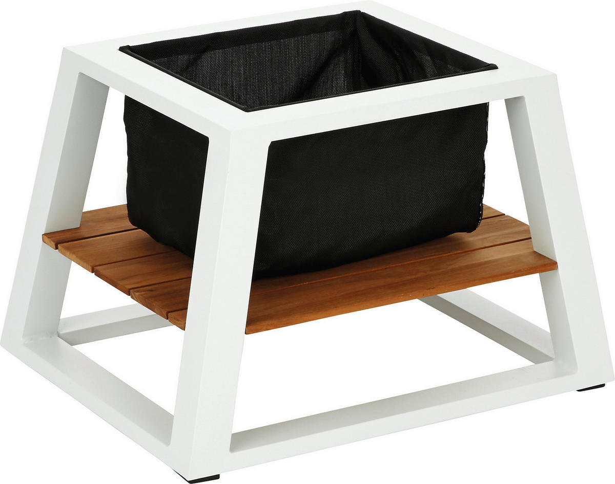 LOUNGE STOL  prirodne boje, bijela  drvo, metal      - bijela/prirodne boje, Design, drvo/metal (50/41/60cm) - Ambia Garden