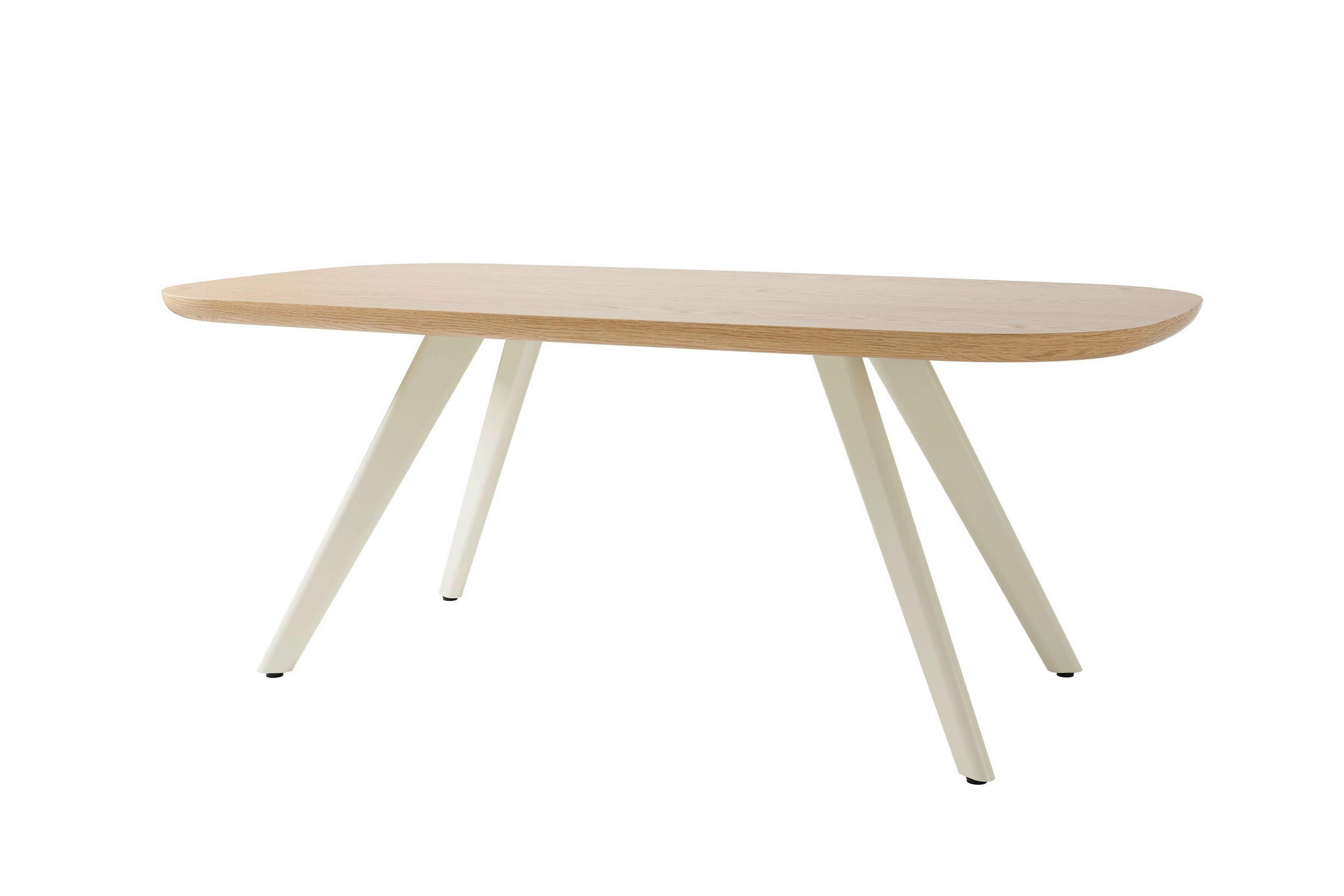 ESSTISCH 200/100/76 cm Nachbildung  Metall, Holzwerkstoff bootsförmig Eiche Bianco  - Eiche Bianco/Schwarz, MODERN, Holzwerkstoff/Metall (200/100/76cm) - Schöner Wohnen