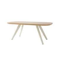 ESSTISCH 200/100/76 cm Nachbildung  Metall, Holzwerkstoff bootsförmig Eiche Bianco  - Eiche Bianco/Schwarz, MODERN, Holzwerkstoff/Metall (200/100/76cm) - Schöner Wohnen
