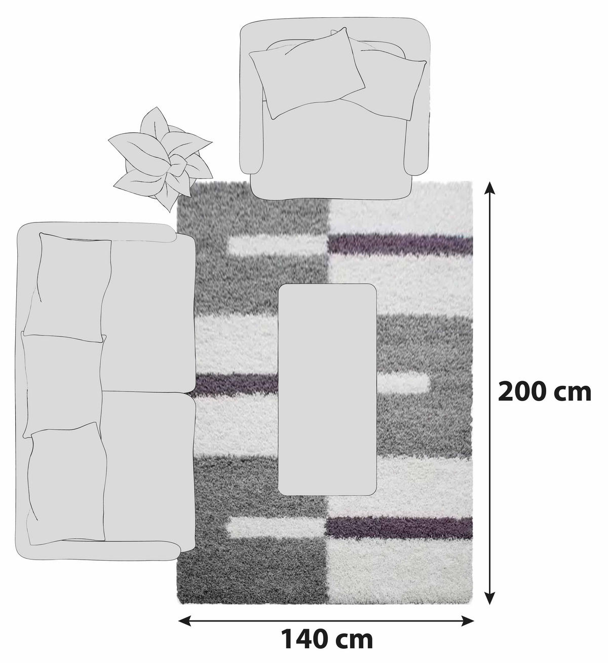 RYAMATTA 140/200 cm Gala 2505  - lila, Design, textil (140/200cm) - Novel