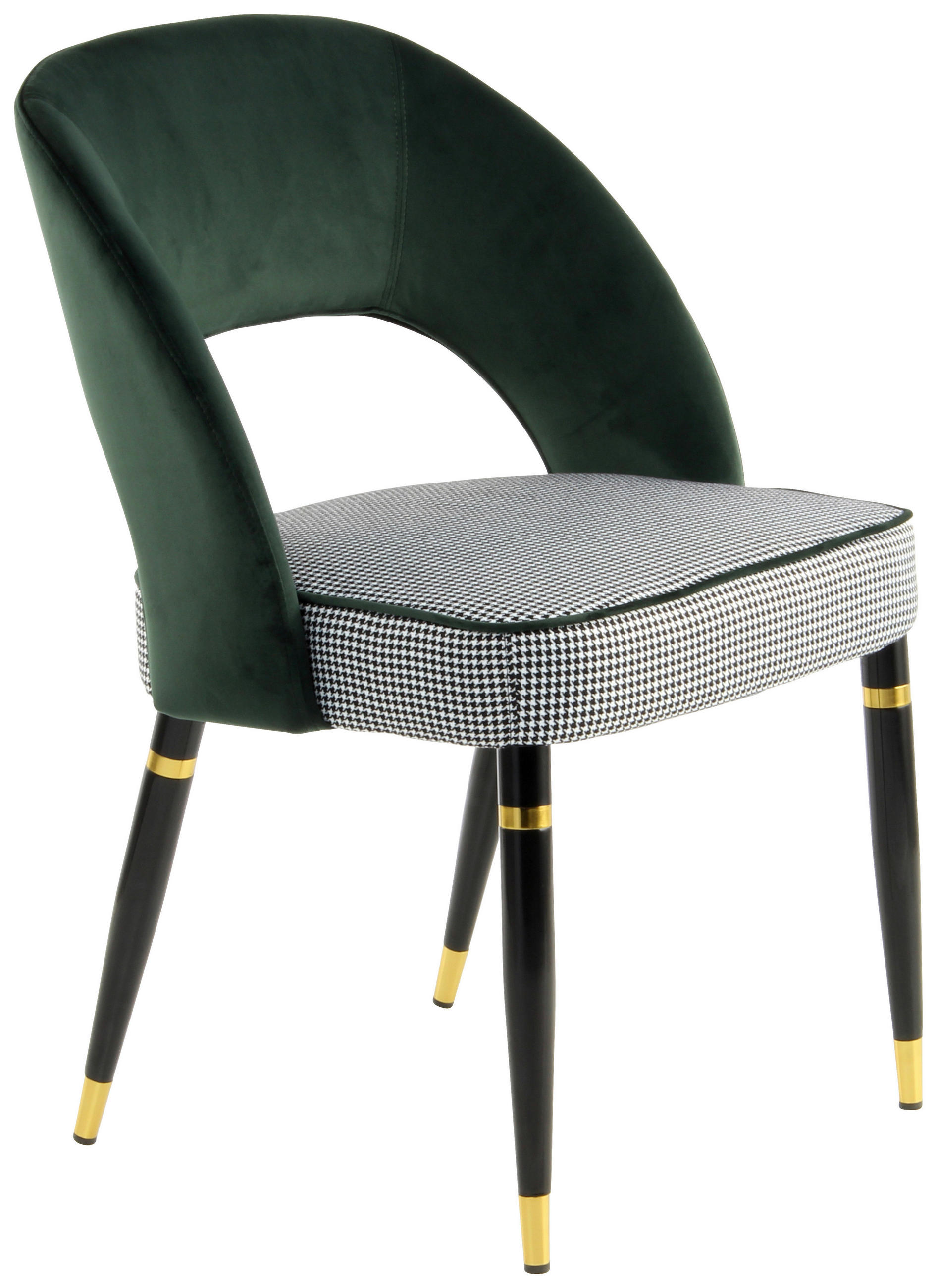 STUHL-SET 2 Stück  in Samt  - Goldfarben/Schwarz, MODERN, Textil/Metall (58/83/56cm) - Kayoom