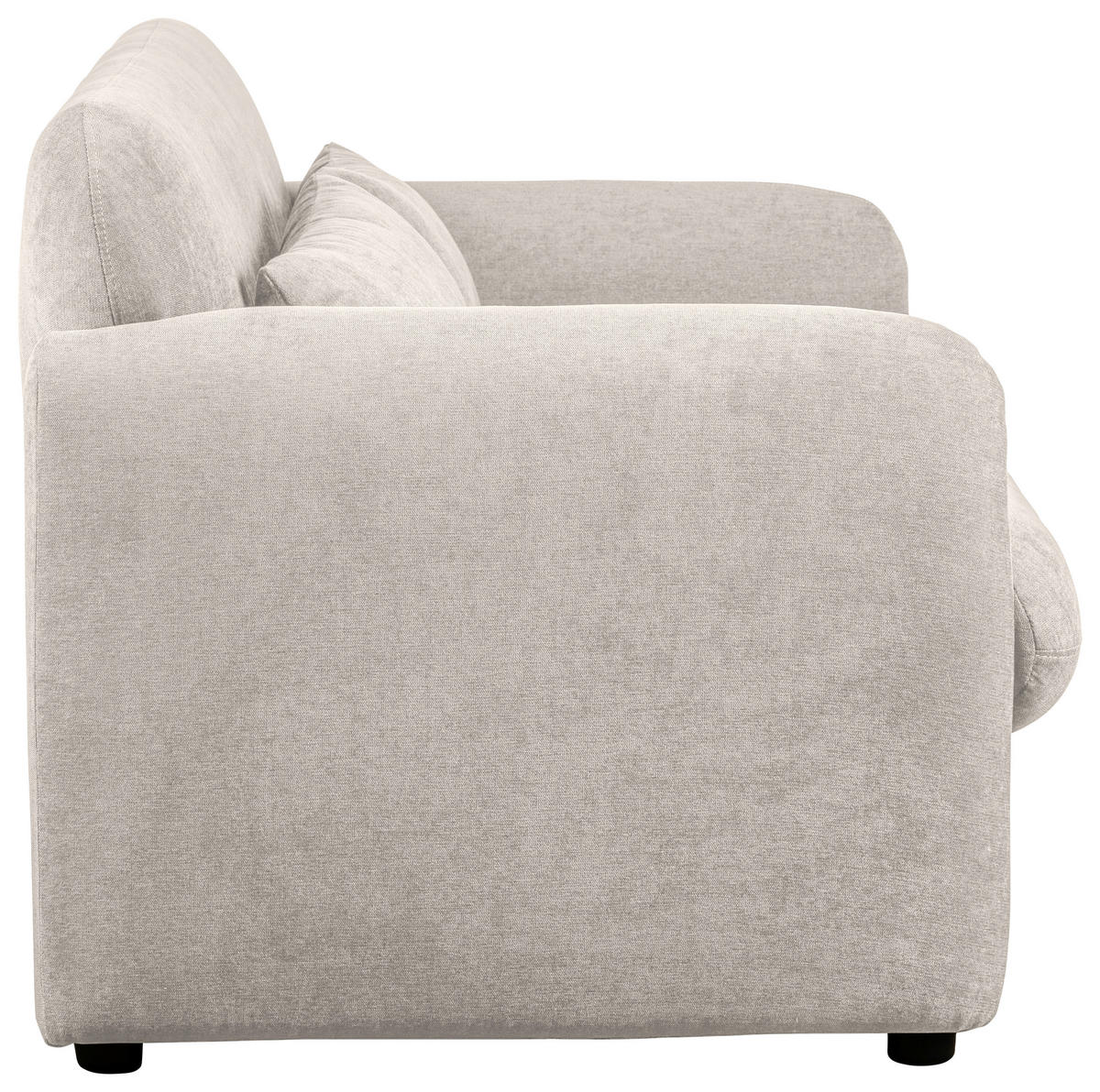 2-SITZER-SOFA Samt Creme  - Creme/Schwarz, Design, Holz/Kunststoff (148/83/76cm) - MID.YOU