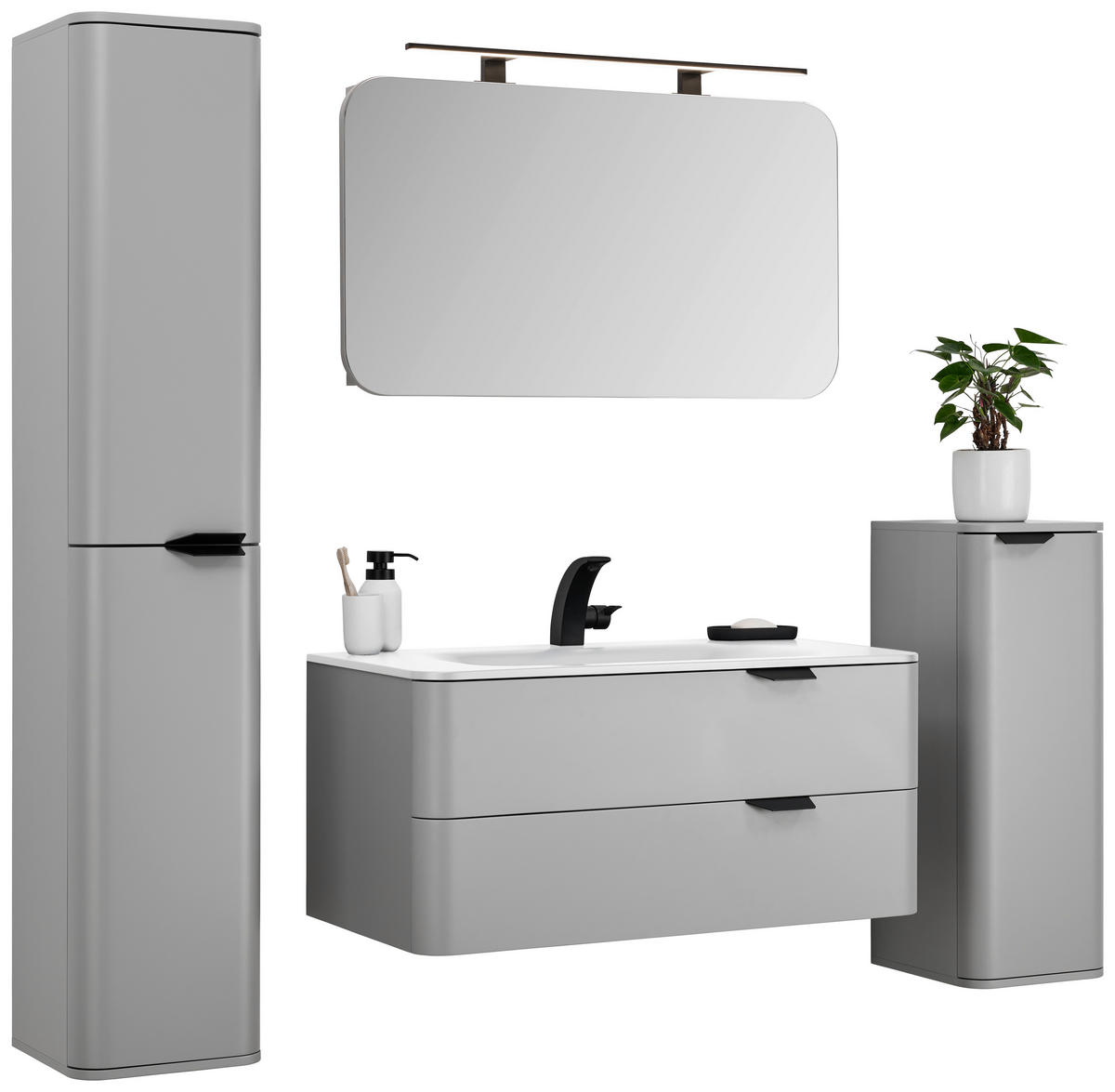 SPIEGELSCHRANK 100/55/16,5 cm  - Grau, Design, Glas/Holzwerkstoff (100/55/16,5cm) - home24